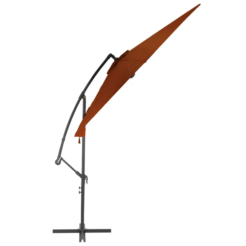 Gembinis sodo skėtis su aliuminio stulpu, terakota, 300cm