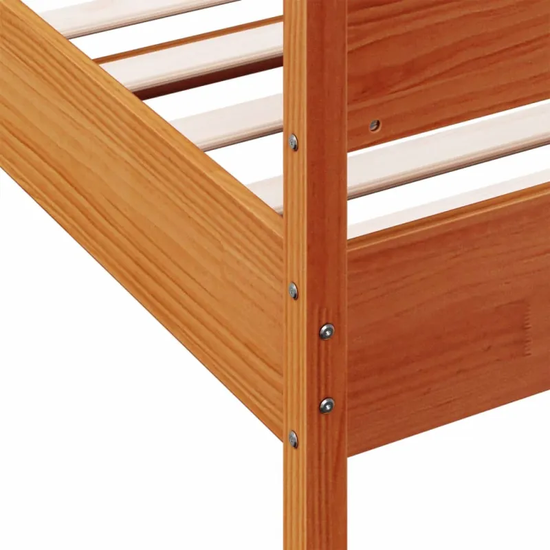 Lovos rėmas be čiužinio, vaško ruda, 90x200cm, pušies masyvas