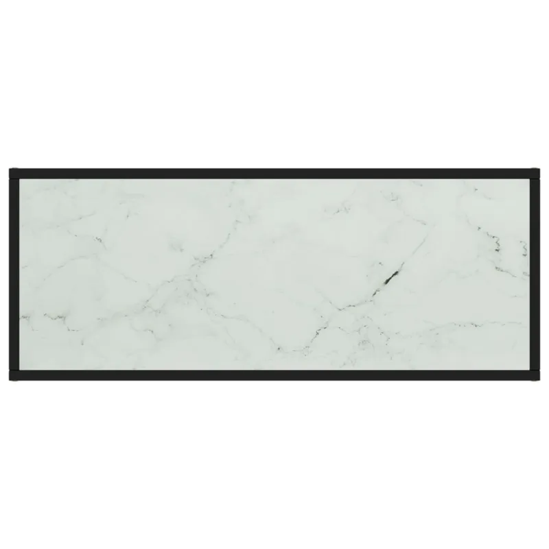 TV spintelė, juoda, 100x40x40cm, su baltu marmuriniu stiklu