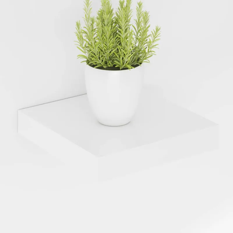 Pakabinamos lentynos, 4vnt., baltos, 23x23,5x3,8cm, MDF