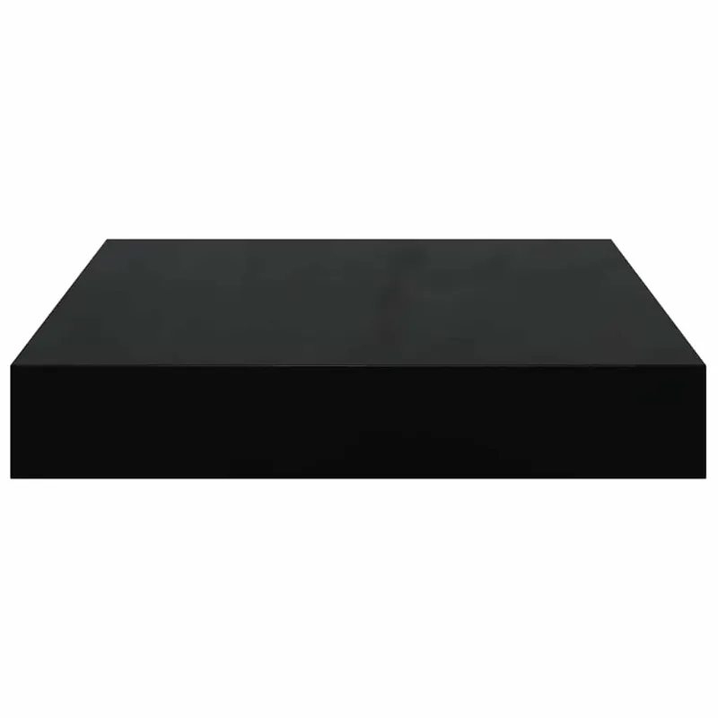 Pakabinamos lentynos, 4vnt., juodos, 23x23,5x3,8cm, MDF