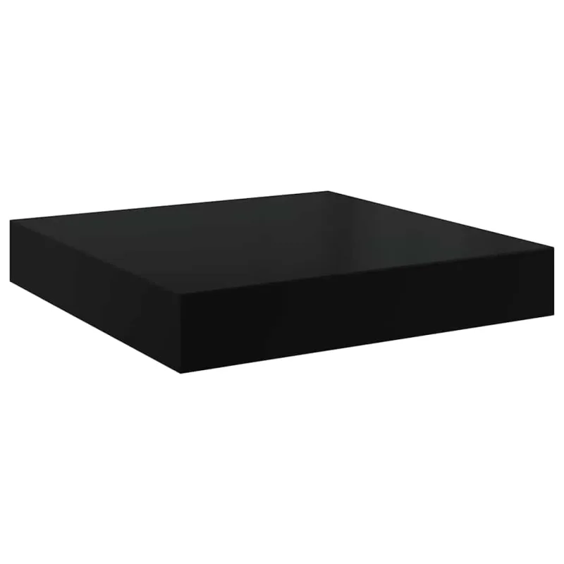 Pakabinamos lentynos, 4vnt., juodos, 23x23,5x3,8cm, MDF