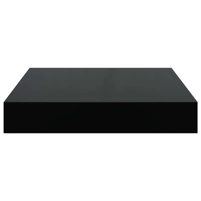 Pakabinamos lentynos, 4vnt., juodos, 23x23,5x3,8cm, MDF