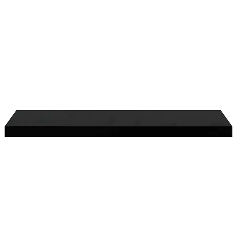 Pakabinamos lentynos, 4vnt., juodos, 80x23,5x3,8cm, MDF