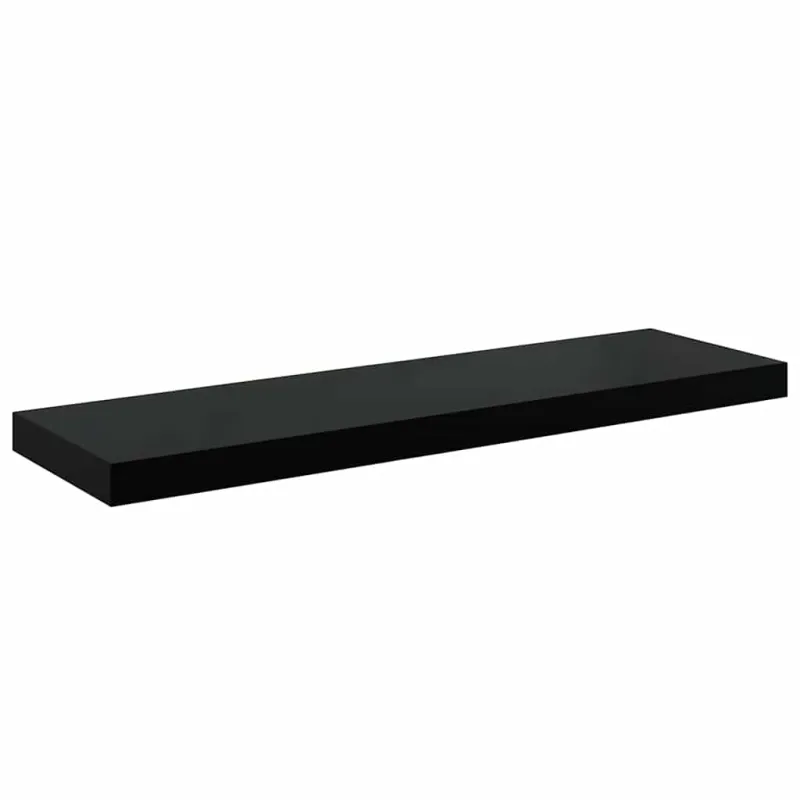 Pakabinamos lentynos, 4vnt., juodos, 80x23,5x3,8cm, MDF