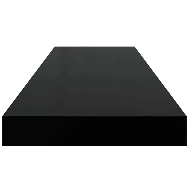 Pakabinamos lentynos, 4vnt., juodos, 80x23,5x3,8cm, MDF