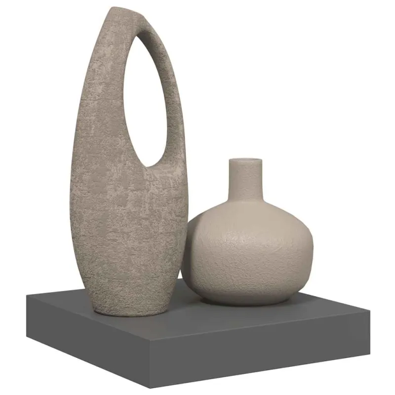 Pakabinama sieninė lentyna, pilka, 23x23,5x3,8cm, MDF, blizgi