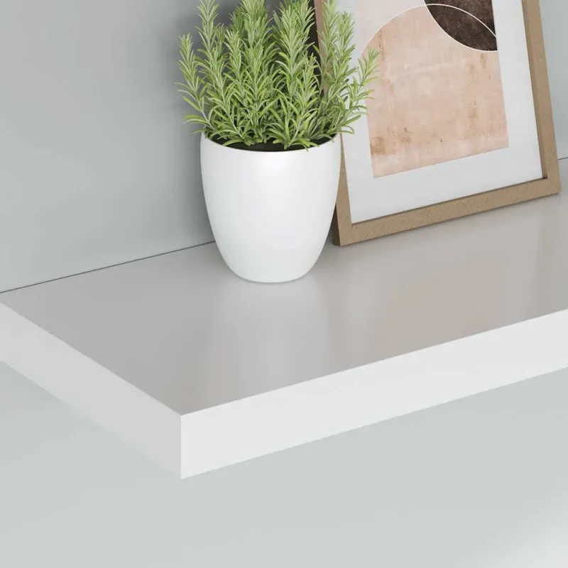 Pakabinamos lentynos, 4vnt., baltos, 60x23,5x3,8cm, MDF