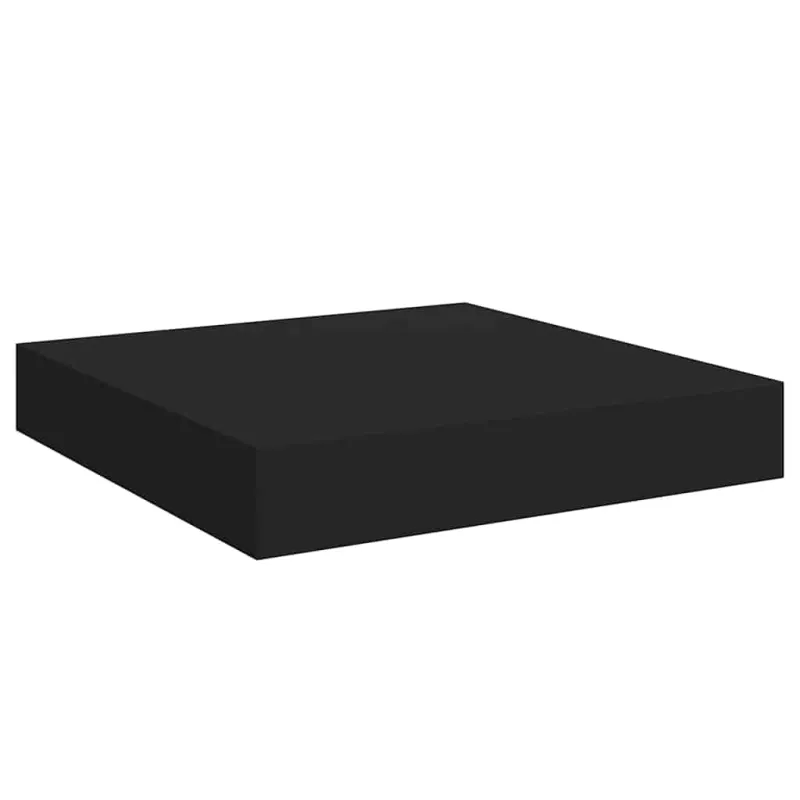 Pakabinamos lentynos, 2vnt., juodos, 23x23,5x3,8cm, MDF