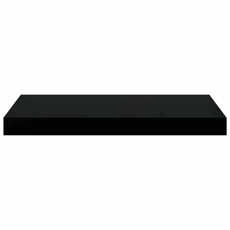Pakabinamos sieninės lentynos, 2vnt., juodos, 50x23x3,8cm, MDF