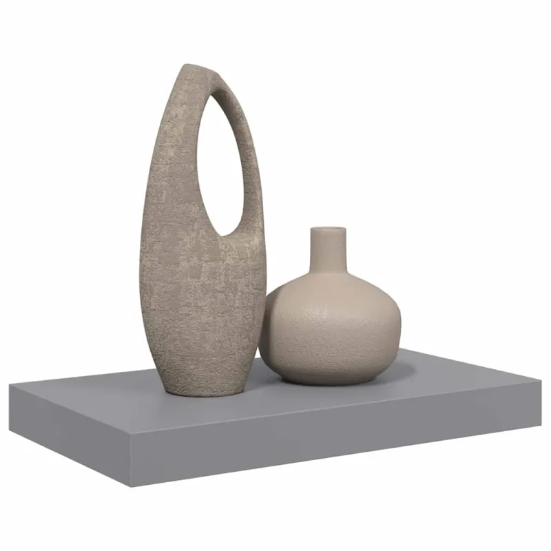 Pakabinama sieninė lentyna, pilkos spalvos, 40x23x3,8cm, MDF