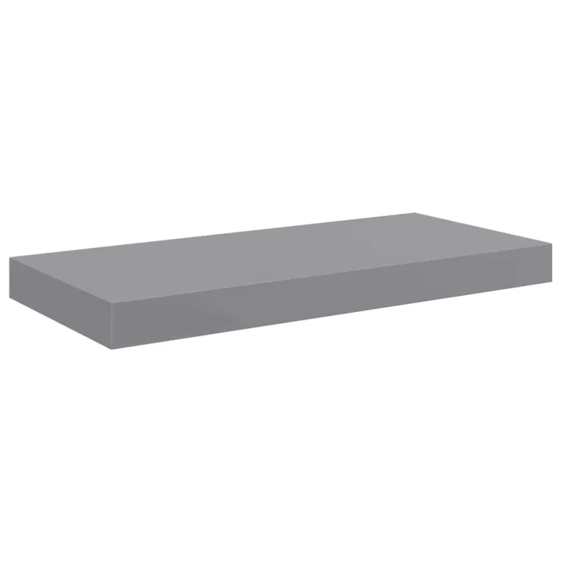 Pakabinamos sieninės lentynos, 2vnt., pilkos, 50x23x3,8cm, MDF