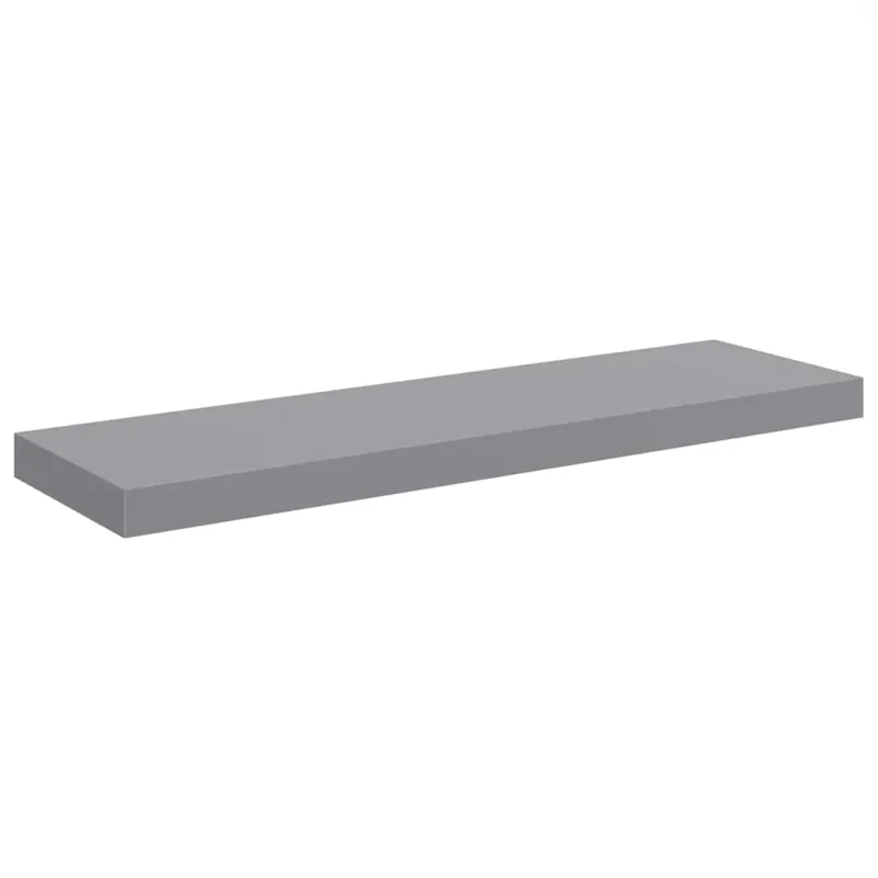 Pakabinamos lentynos, 4vnt., pilkos, 80x23,5x3,8cm, MDF