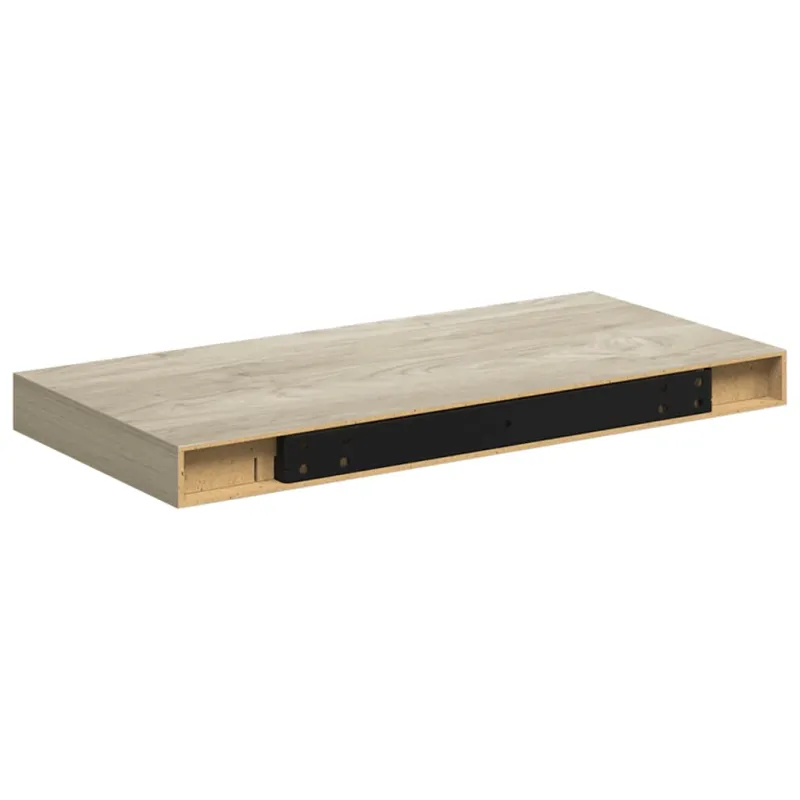 Pakabinamos sieninės lentynos, 2vnt., ąžuolo, 50x23x3,8cm, MDF