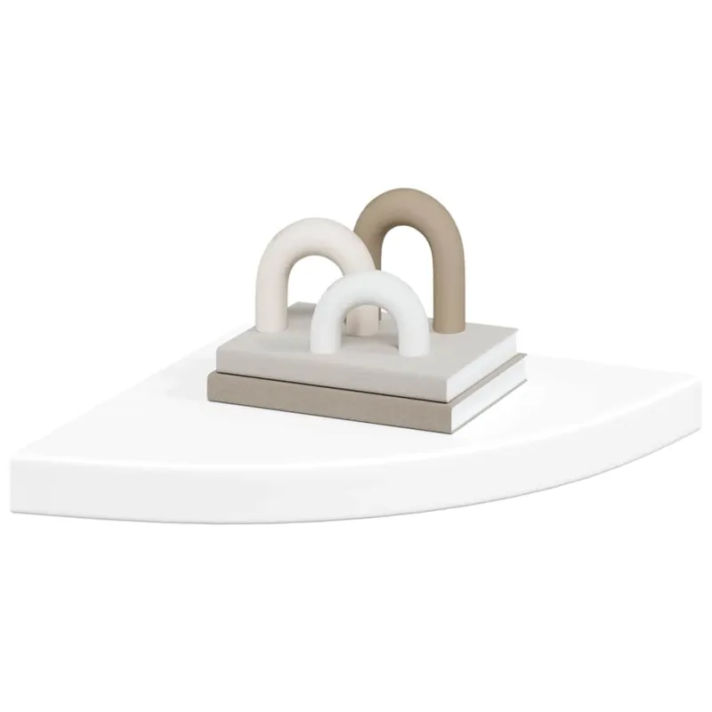 Pakabinama kampinė lentyna, balta, 35x35x3,8 cm, MDF