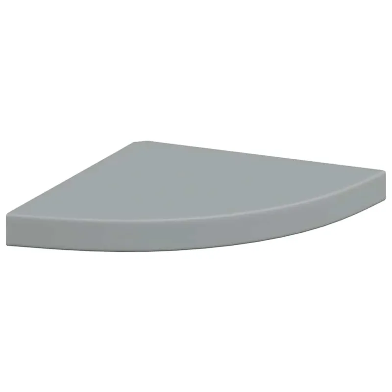 Pakabinamos kampinės lentynos, 2vnt., pilkos, 35x35x3,8cm, MDF