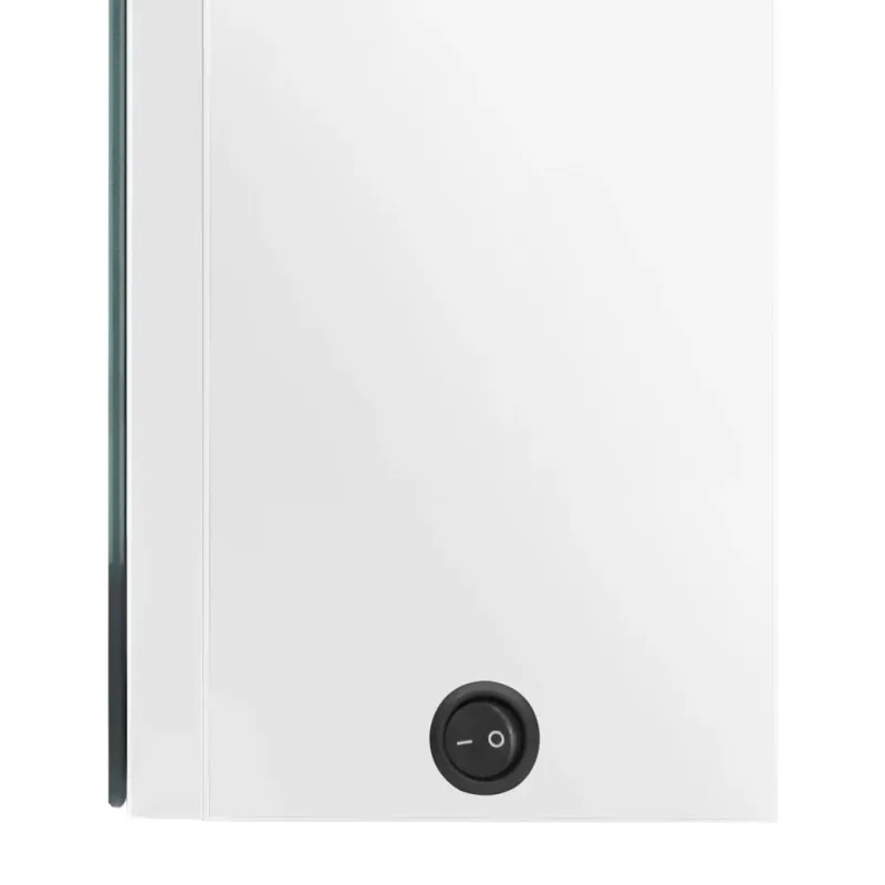 Veidrodinė vonios spintelė su LED apšvietimu, balta, 50x13x70cm