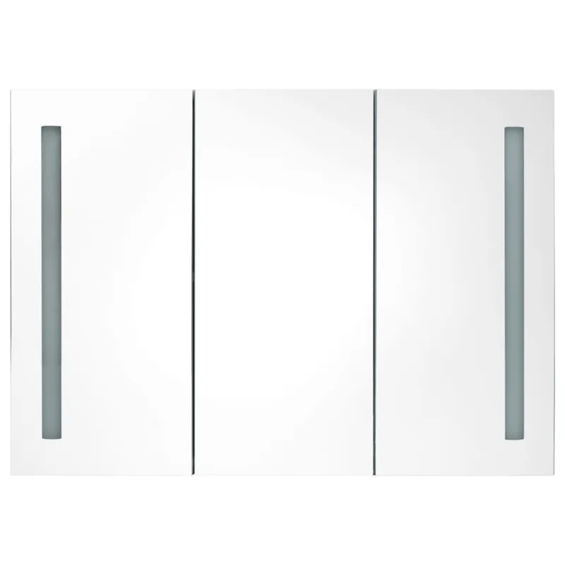 Veidrodinė vonios spintelė su LED, ąžuolo, 89x14x62cm
