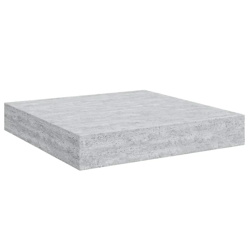 Pakabinamos lentynos, 2vnt., betono pilkos, 23x23,5x3,8cm, MDF