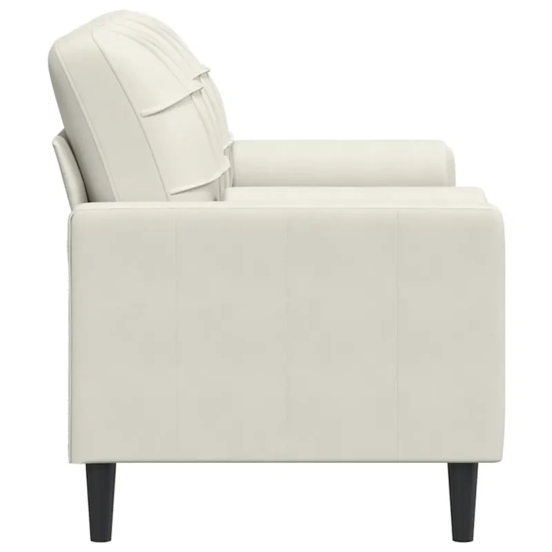 Dvivietė sofa su pagalvėlėmis, kreminės spalvos, 140cm, aksomas