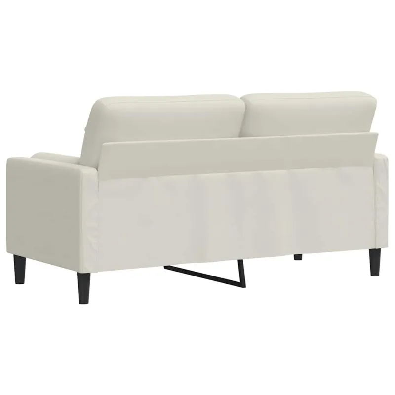 Dvivietė sofa su pagalvėlėmis, kreminės spalvos, 140cm, aksomas