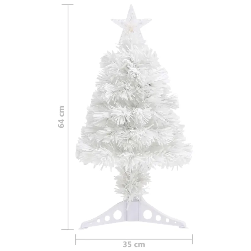 Dirbtinė apšviesta Kalėdų eglutė, balta, 64cm, optinis pluoštas