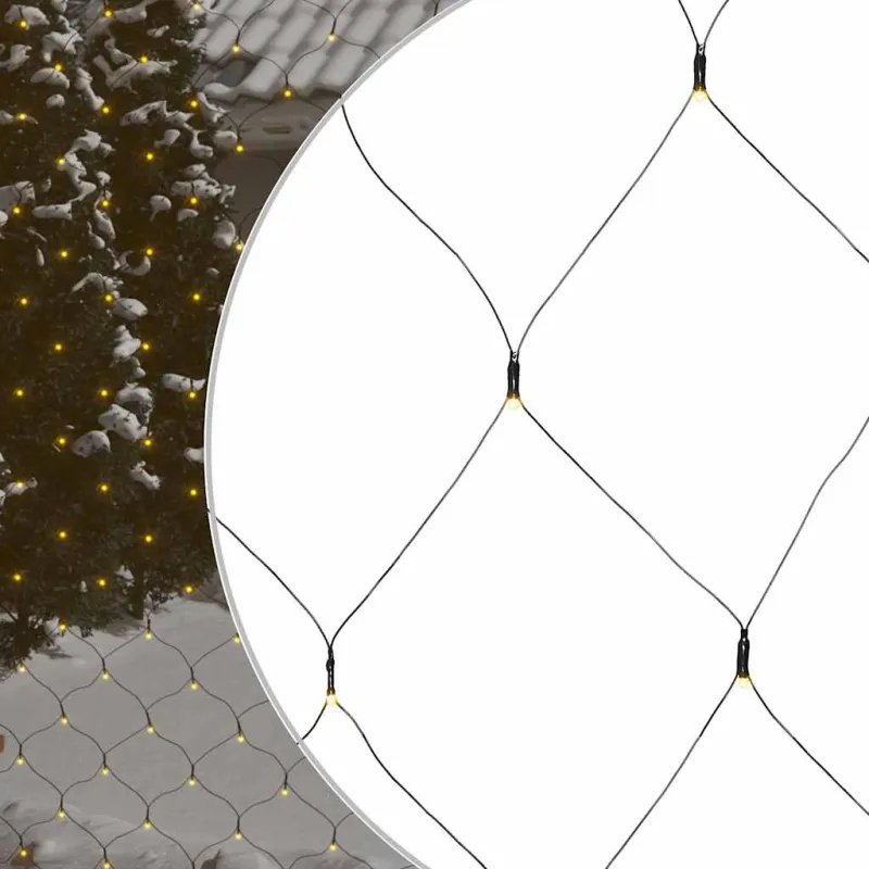 Kalėdinių lempučių tinklas, 3x3m, 306 šiltos baltos LED