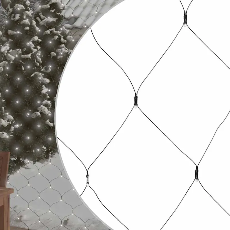 Kalėdinių lempučių tinklas, 3x3m, 306 šaltos baltos LED