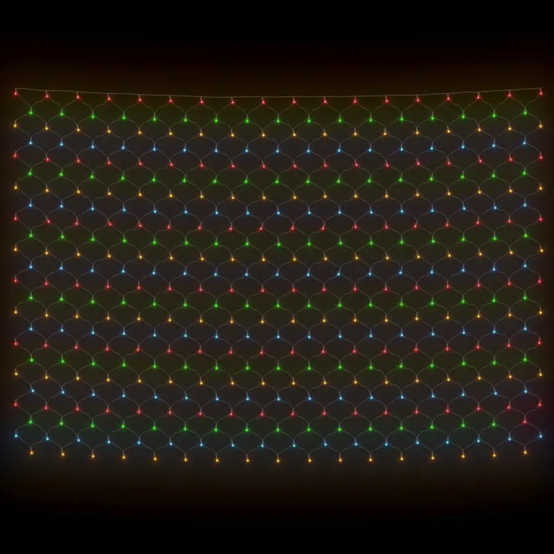 Kalėdinių lempučių tinklas, 3x3m, 306 įvairių spalvų LED