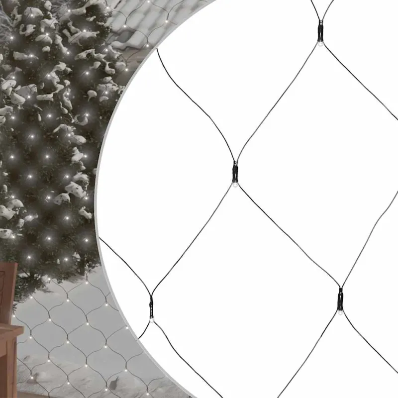 Kalėdinių lempučių tinklas, 4x4m, 544 šaltos baltos LED
