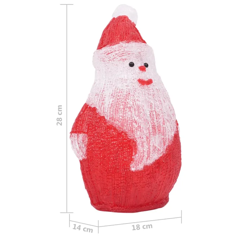 Akrilinė kalėdinė LED dekoracija Kalėdų Senelis, 28cm