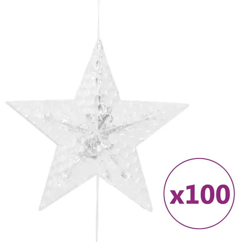 LED žvaigždžių užuolaida, 500 šaltų baltų LED lempučių