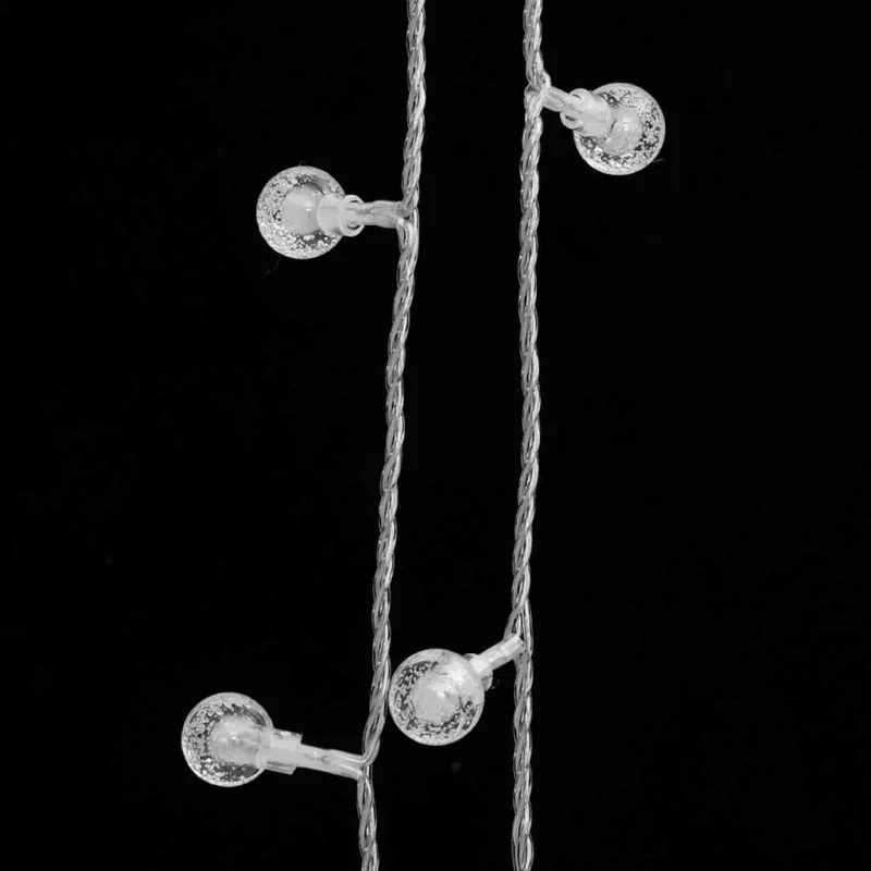 Rutuliukų girlianda, 20m, 200 šaltų baltų LED, 8 funkcijos