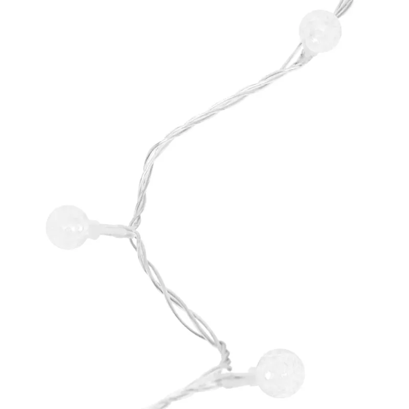 Rutuliukų girlianda, 20m, 200 šaltų baltų LED, 8 funkcijos