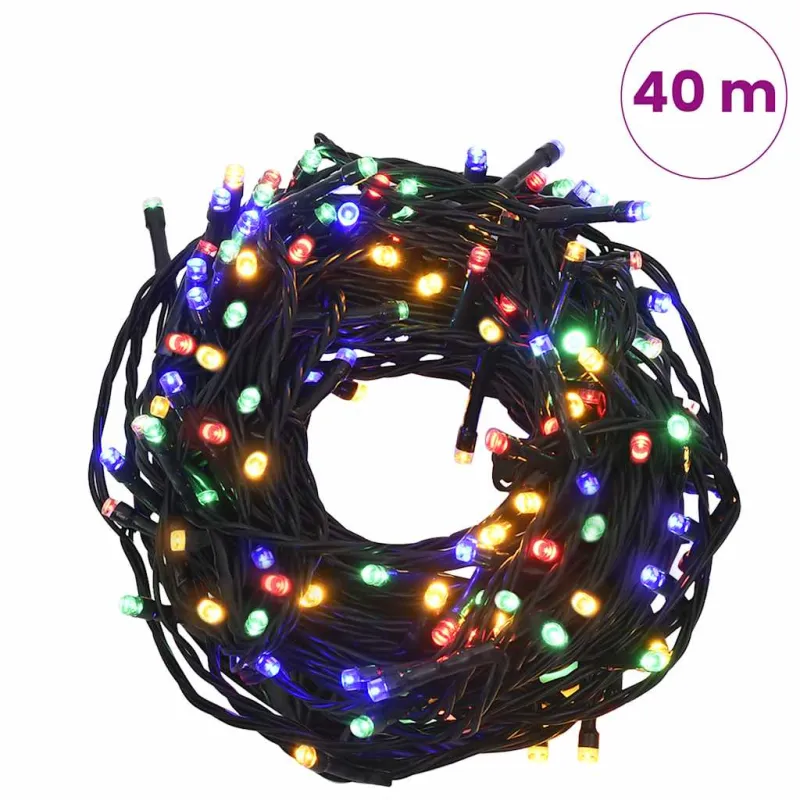 Girlianda su 400 spalvotų LED lempučių, 40m, 8 švietimo režimai
