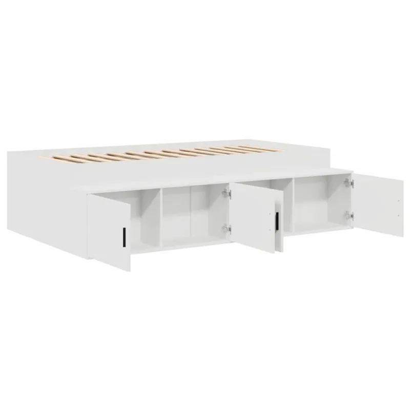 Lovos rėmas su stalčių Balta 70 x 190 cm Apdirbta mediena