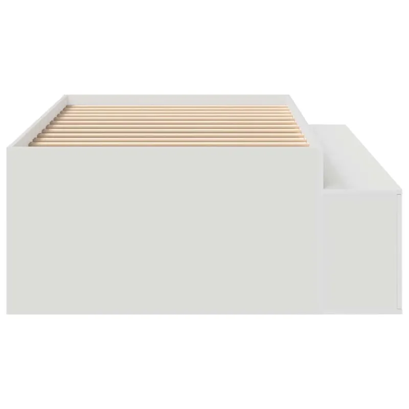Lovos rėmas su stalčių Balta 70 x 190 cm Apdirbta mediena