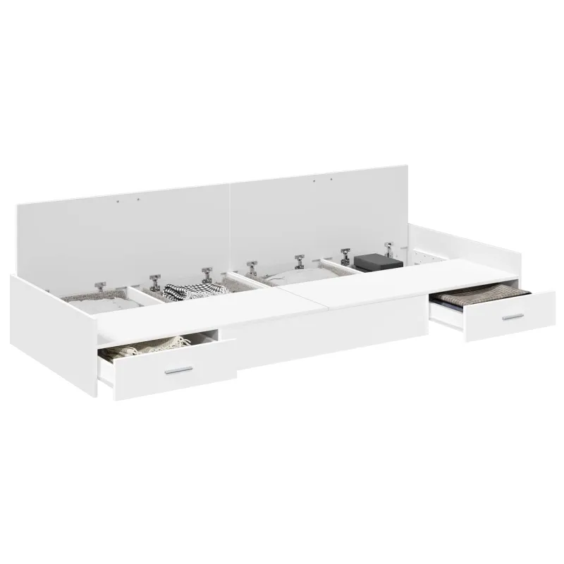 Lovos rėmas su galvūgalio Balta 80 x 200 cm Apdirbta mediena