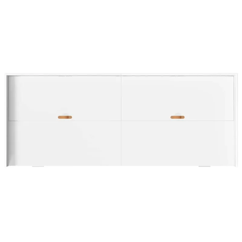 Lovos rėmas su galvūgalio Balta 90 x 190 cm Apdirbta mediena