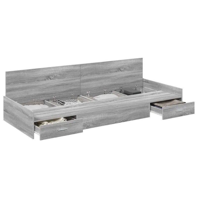 Lovos rėmas Pilkas Sonoma 90 x 190 cm Apdirbta mediena