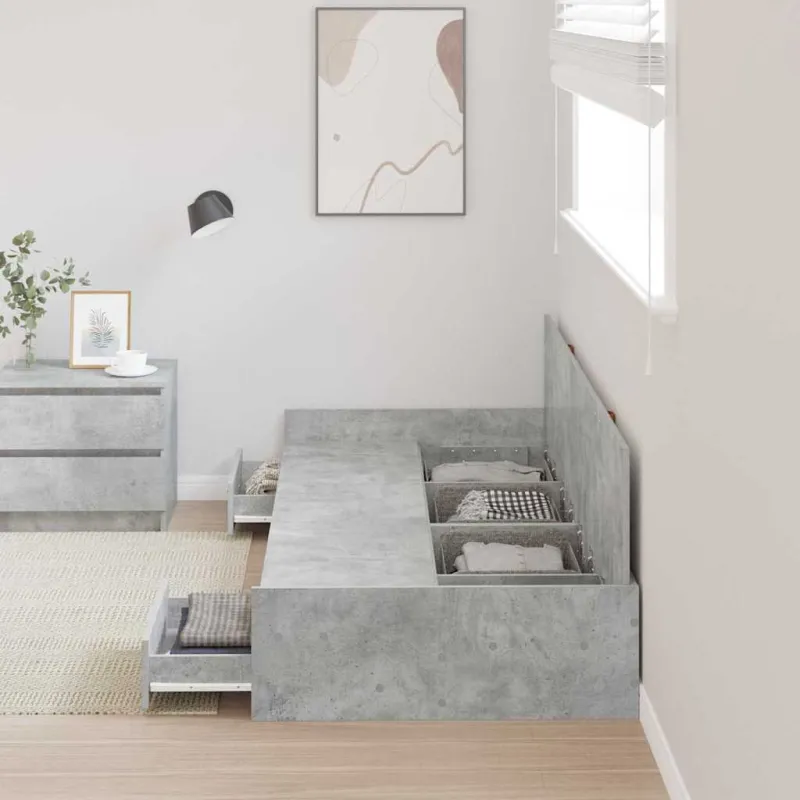 Lovos rėmas Betono pilka 75 x 190 cm Apdirbta mediena
