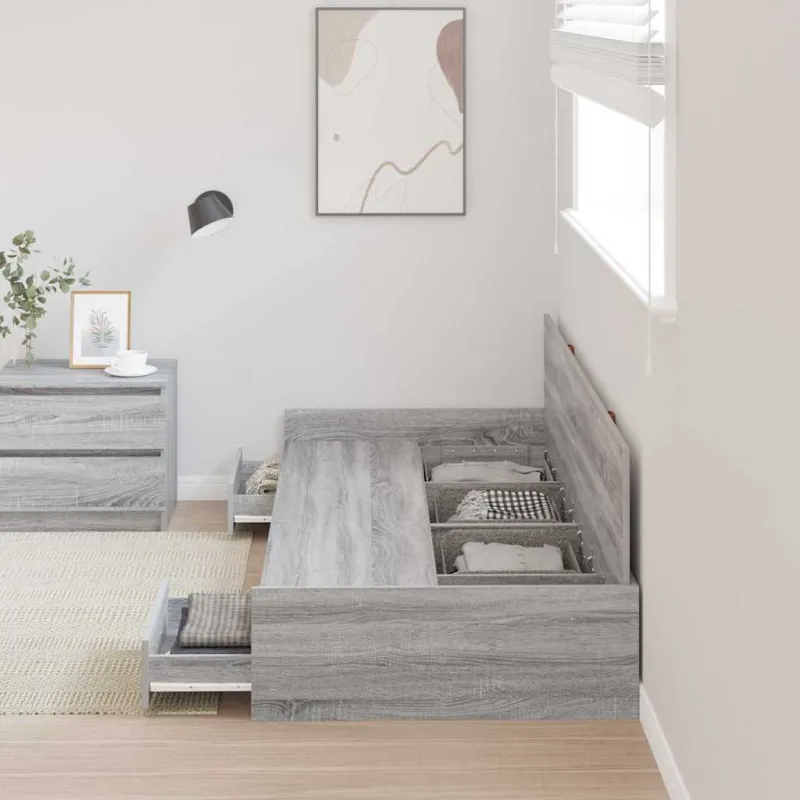 Lovos rėmas Pilkas Sonoma 75 x 190 cm Apdirbta mediena