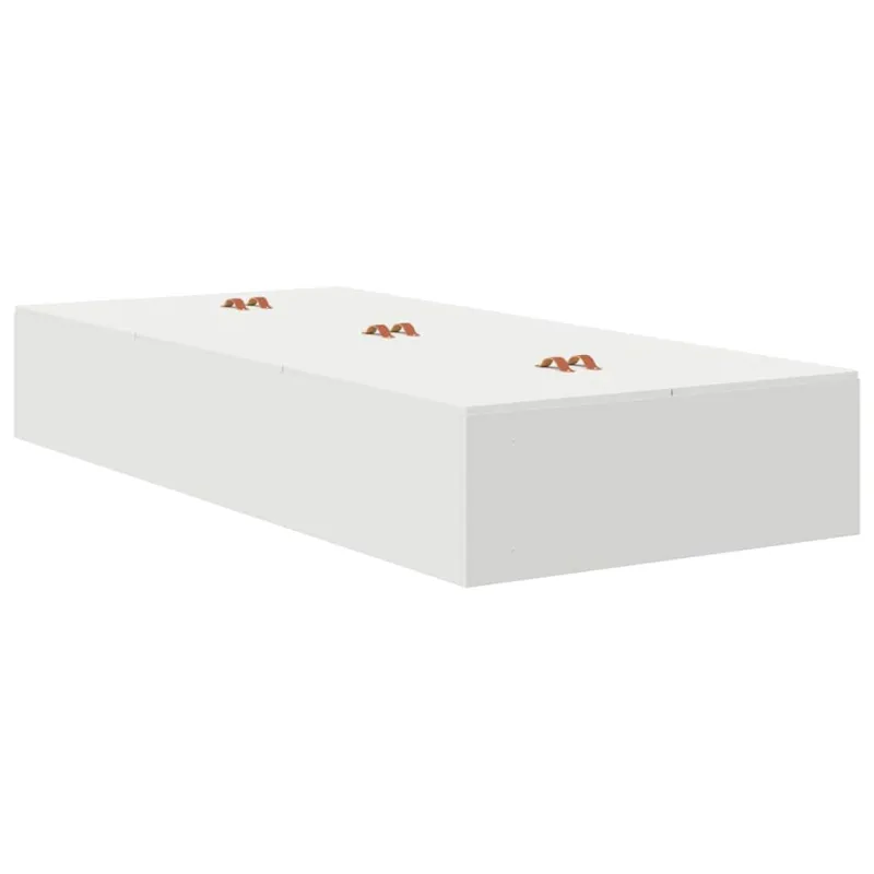 Lova su daiktų laikymo vieta Balta 90 x 200 cm Apdirbta mediena