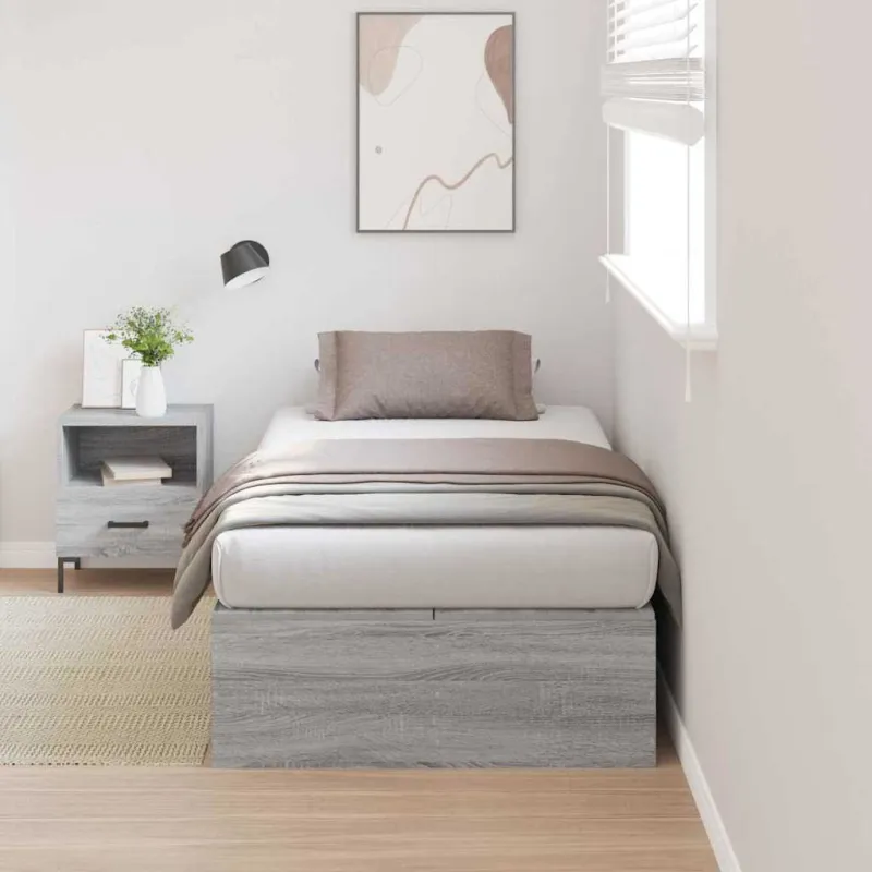 Lova su daiktų laikymo vieta Pilkas Sonoma 100 x 200 cm