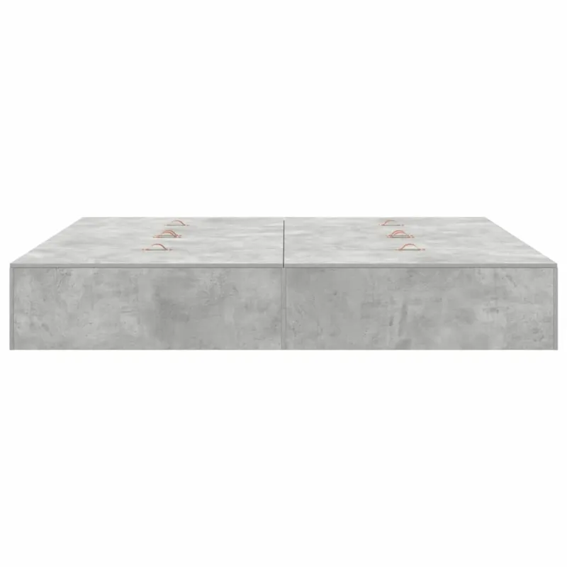 Lova su daiktų laikymo vieta Betono pilka 200 x 200 cm