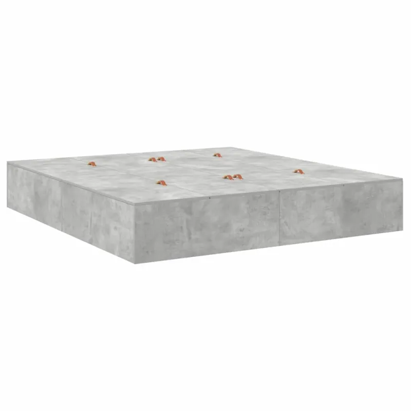 Lova su daiktų laikymo vieta Betono pilka 200 x 200 cm