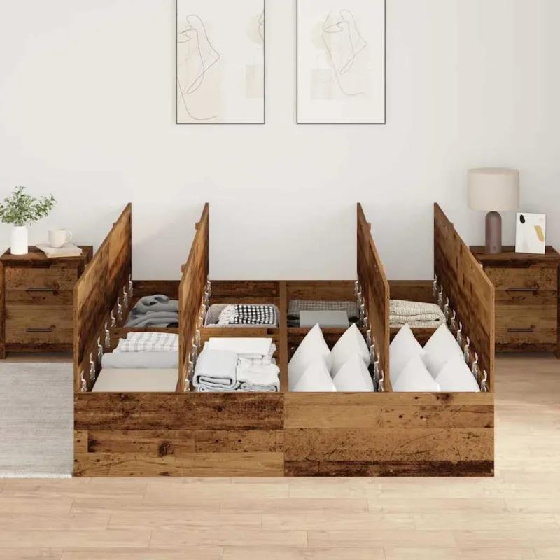 Lova su daiktų laikymo vieta Senovinis medis 150 x 200 cm
