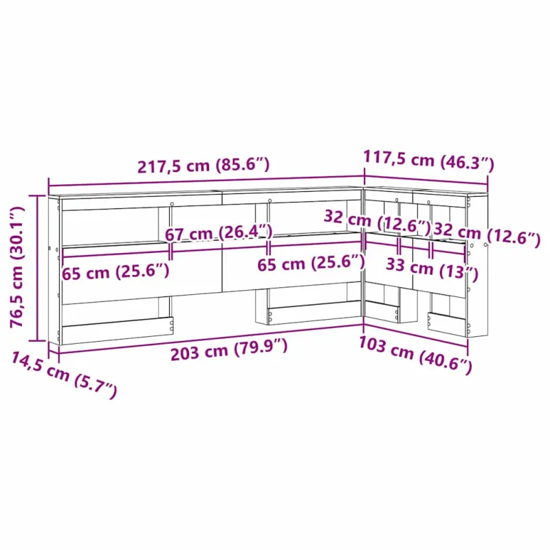 Saugojimo galvos atlošas Juodas ąžuolas 100 cm Apdirbta mediena