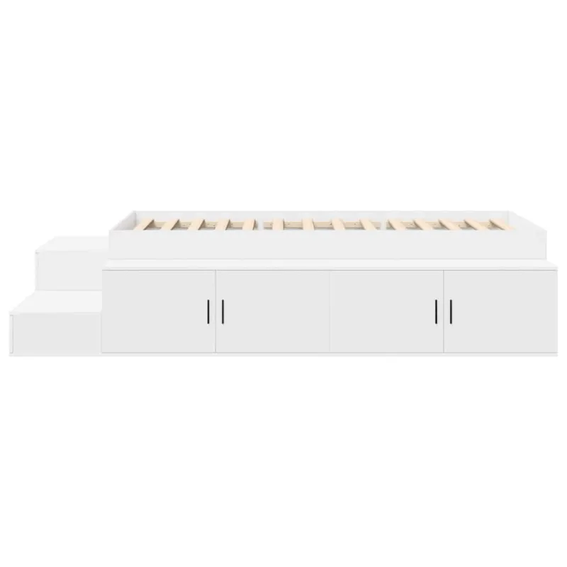 Lova su daiktų laikymo vieta Balta 75 cm Apdirbta mediena