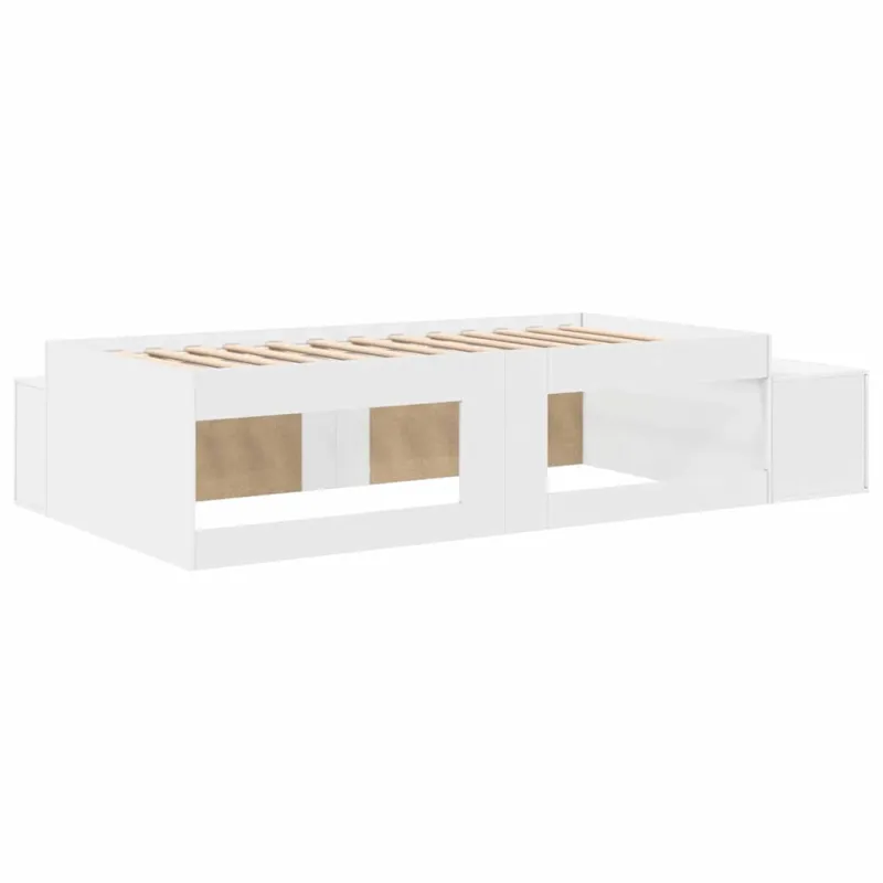Lova su daiktų laikymo vieta Balta 75 cm Apdirbta mediena